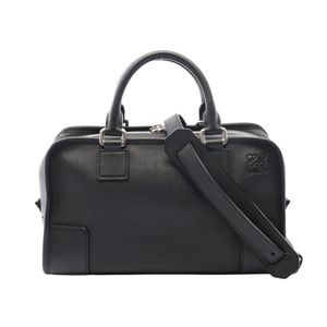 【二手】 LOEWE Amazona 28 兩用手提包 352.30.N03 黑色皮革 女士二手