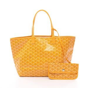 【中古】 ゴヤール GOYARD トートバッグ サンルイPM イエロー/ブラウン PVCコーティングキャンバス レザー サンルイ PM レディース Used A