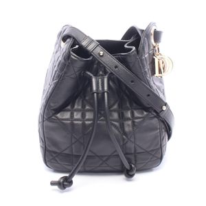 【สินค้ามือสอง】 กระเป๋าสะพายไหล่ Dior D-Motion Small Cannage M2851ONWP สีดำ หนังแกะ