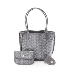 [สินค้ามือสอง] โกยาร์ด GOYARD กระเป๋าโท้ท Anjou Mini พร้อมกระเป๋าใบเล็ก แบบรีเวอร์สิเบิล สีเทา/ขาว PVC เคลือบแคนวาส หนัง สินค้าใหม่ยังไม่ได้ใช้งาน