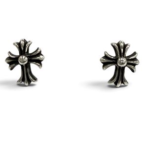 美品★CHROME HEARTS クロムハーツ No2 CH CRS CHクロス スタッド 925 14K 両耳用 ピアス シルバー ゴールド 重量1.5g レディース メンズ
