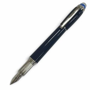 未使用品□MONTBLANC モンブラン スターウォーカー ブループラネット ペン先14K Fニブ プレシャスレジン 万年筆 ネイビー シルバー ドイツ製 メンズ 箱・保存袋付き