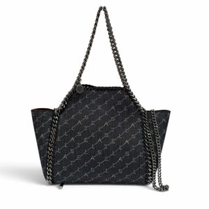 Unused ★ Stella McCartney 52928 Falabella Monogram Denim Eco-Leather Reversible 2-way Chain Shoulder Bag Indigo Made in Italy Women's with Dust Bag
