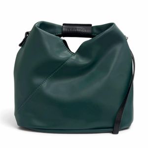 极美品△MM6 Maison Margiela S54WD0106 JAPANESE CROSSBODY BAG 日式皮革 2WAY 单肩包/斜挎包 绿色 黑色 女士款 附防尘袋