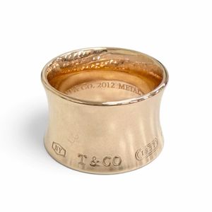 Mint condition △ TIFFANY&Co. Tiffany 1837 Rubedo Metal Wide Ring, Gold Tone, Size JP7, Women's, Highly Recommended ◎