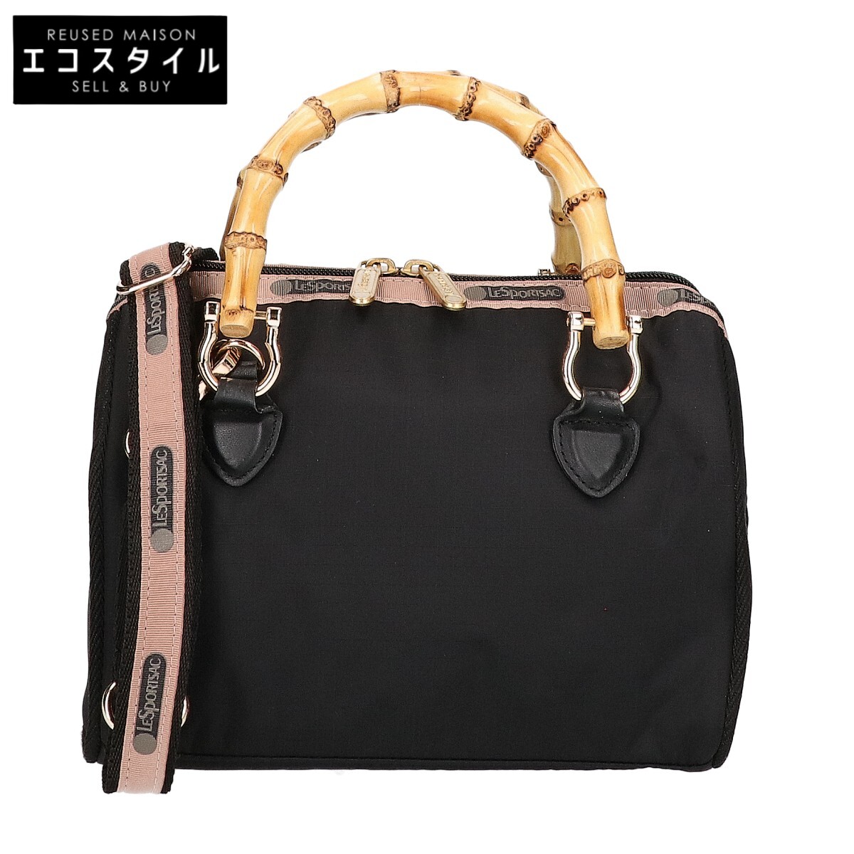 LeSportsac SM BAMBOO BOSTON 竹柄尼龍包 [二手]
