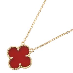 【二手】梵克雅寶 (Van Cleef & Arpels) 復古 Alhambra 紅玉髓項鍊 VCARD38500 頸圍 38/42.5cm K18（黃金）復古 Alhambra 紅玉髓項鍊