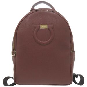 Excellent condition Salvatore Ferragamo Gancini leather burgundy backpack/daypack 1380 [Used] Salvatore Ferragamo