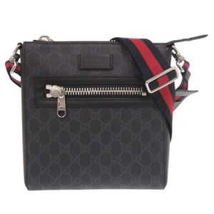 Excellent condition Gucci logo GG Supreme leather 523599 black shoulder bag 1679 [Used] GUCCI