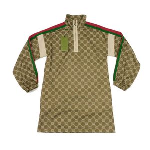 Pre-owned GUCCI Interlocking G Technical Jersey Dress, Double G, XXXS (150/76Y), Unused, Web Stripe, Sherry Line, Olive, Dress, 678689 XJD1G 3357