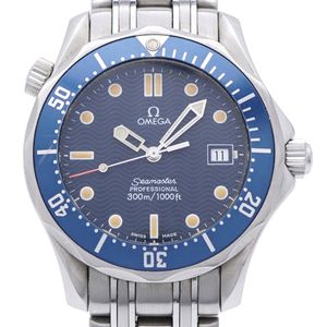 Omega Seamaster 300m 2561.80 Quartz Watch SS Navy 0113 [Used] OMEGA Men's