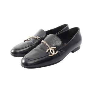 [Used] Chanel CHANEL Loafers Coco Mark Chain Leather Loafers Women's Used B