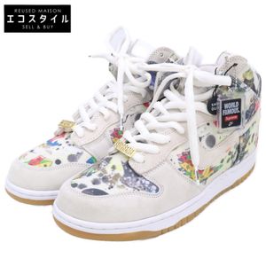 Nike x Supreme FD8779-100 SB DUNK HIGH OG QS all-over print high-top sneakers, size 28.5 (new) [Used]