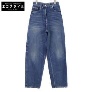 Prada [Domestic Authorized Dealer] GFP479 Triangle Logo Plate Button Fly Denim Pants Size 25 [Used]