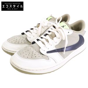 Nike x Travis Scott FZ3124-200 AIR JORDAN 1 LOW GOLF Low-Cut Sneakers, Size 26.5 (Used)