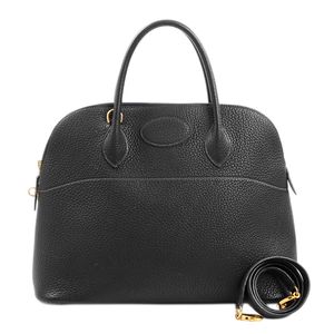 【中古】エルメスHERMES ハンドバッグ ボリード37 ヴァシェットクリスペフィヨルド ブラック