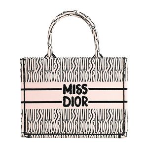 【二手】Dior Book Tote 中型手提包 M1296ZEZE_M041 提花粉色