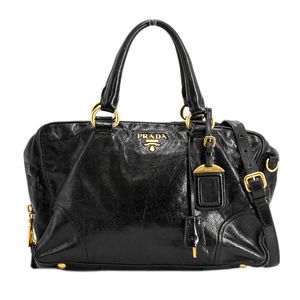 【中古】プラダPRADA ハンドバッグ 2WAYハンドバッグ BL0821 カーフ ブラック