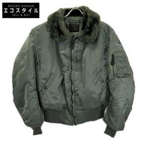 Avirex 8310-433250 Khaki Nylon USA-made B-15 Flight Jacket Size 40 [Used]