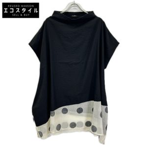 Mefuu (芽風) 09124052 Black Dot Layered Mock Neck Tunic 40 [Used]