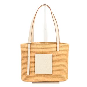 【二手】 LOEWE水桶包/手提包 A223099X02 拉菲草米色