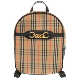 Excellent condition Burberry check pattern cotton leather beige backpack 1314 [Used] BURBERRY