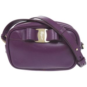 Excellent condition Salvatore Ferragamo Vara RIBON Leather Purple Shoulder Bag 1188 [Used] Salvatore Ferragamo