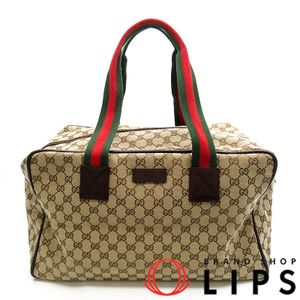 Gucci Sherry Line Boston Bag 153240 GG Canvas/Leather Women's Boston Bag

Beige [Used]