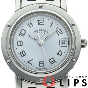 นาฬิกาข้อมือสตรี Hermes รุ่น Clipper CL4.210 สแตนเลสสตีล หน้าปัดสีขาว ผ่านการขัดเงา สภาพดีเยี่ยม [มือสอง]