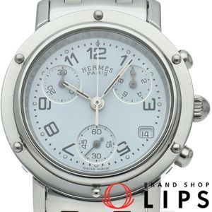 นาฬิกาผู้หญิง Hermes Clipper Chronograph รุ่น CL1.310 พร้อมกล่องและใบรับประกัน ตัวเรือนสเตนเลสสตีล หน้าปัดสีขาว ผ่านการขัดเงาแล้ว สภาพสวยเยี่ยม [มือสอง]