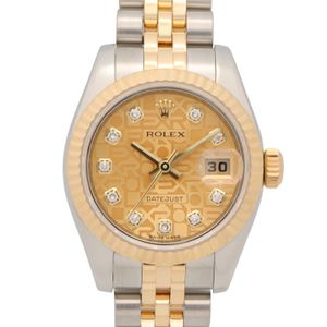 [二手]ROLEXDatejust 10 鑽腕錶，M 字頭序號，179173G CH/海軍藍/NP，18K（黃金）不鏽鋼，女錶。