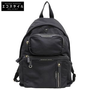 Anya Hindmarch Labelled Series Eco Nylon Backpack MultiPocket Women's Black [Used]