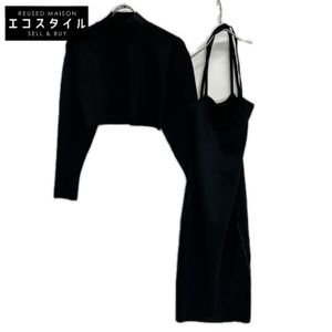 Emporio Armani 3L2AYA 2MB5Z Black Cropped Top Dress Ensemble Size 38 [Used]