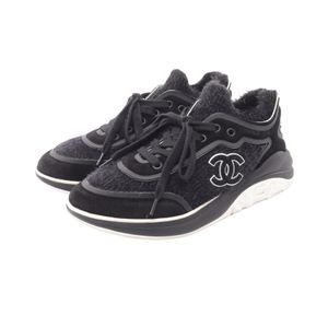 [Used] Chanel CHANEL Sneakers Coco Mark Shaggy Knit G35202 Suede Fabric Sneakers Women's Used B