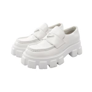 [Used] Prada loafers, Monolith triangular Plate leather, men's, Used A