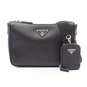【二手】Prada PRADA 肩背包 SAFFIANO TRAVEL 2VH113 黑色 Saffiano 皮革三角 Logo 肩背包 男女通用