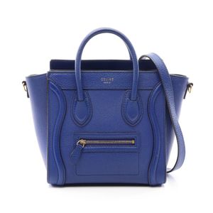 【二手】 CELINE Luggage Nano Shopper 兩用手提包，藍色皮革，女士，二手 A