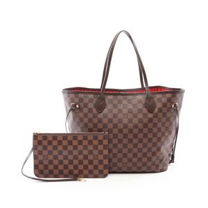 [Used] LOUIS VUITTON Neverfull MM Tote Bag, Damier Ebene Cerise N41358, PVC Coated Canvas Leather, Women's.