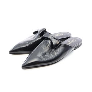 [Used] Chanel CHANEL Mules Coco Mark RIBON Pointed Toe Flat Patent Leather Flat Mules Women's Used A