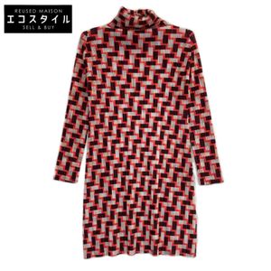 Pleats Please PP71-FT363 Multicolor Stage Geometric Pattern High Neck Dress Size 3 [Used]