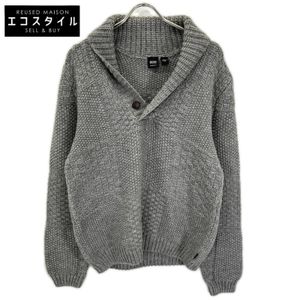 Boss Gray Alpaca x Wool Shawl Knit, Size L [Used]