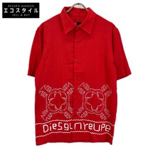 Diesel 90年代-00年代紅色老標籤潘朵拉時代亞麻混紡襯衫 L碼 [二手]