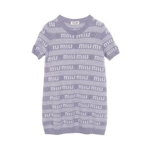 [Used] Miu Miu Dress, Logo, Short Sleeve, MMA806 S232 138E, Wool Dress, Women's, Used A