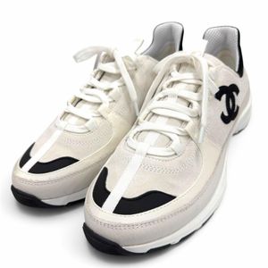 Unused item ▼CHANEL G47011 Suede Leather Coco Mark Low-Cut Sneakers White Size 43 Made in Italy Men's Comes with Box and Dust Bag