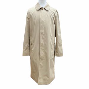 Unused item ▼ BURBERRY 8111615 100% Cotton Nova Check Lining Concealed Button Stand Color Coat Beige Size 48 Authentic Men's