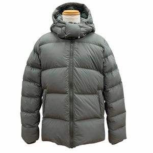 Unused item ▼ Pyrenex IPARLA logo patch hooded double-zip down jacket khaki L authentic men's