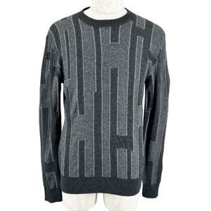 Excellent condition ▲HERMES (Hermes) 2020 model, 100% cashmere, H logo, crew neck, long-sleeved sweater, knit, gray, size S, made in Italy, authentic, men's.