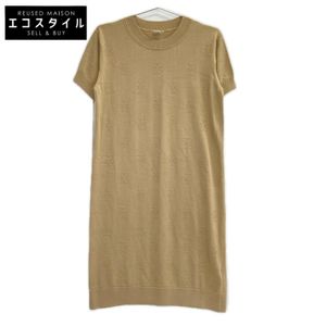 Hermes 16-7712 Beige Silk Cotton H-Lift Knit Dress, Size 40 [Used]
