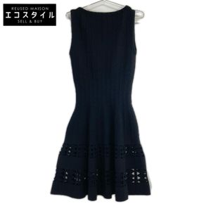 Alaia 8W9RK78CM407 Black Sleeveless Cutwork Dress, Size 38 [Used]