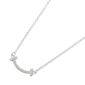 【二手】蒂芙尼 T 字Smile鑽石項鍊 62617799，頸圍 40.5/45.5 厘米，18K白K金，T 字Smile迷你鑽石項鍊